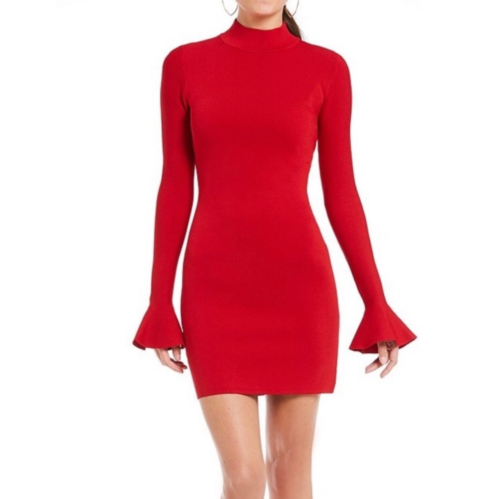 NWT Michael Kors Mock Neck Red Dress size Large